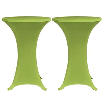 vidaXL Naťahovací návlek na stôl, 2 ks, 80 cm, zelený