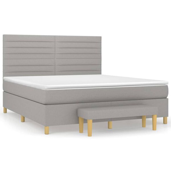 vidaXL Boxspring posteľ s matracom svetlosiv&aacute; 100x200 cm l&aacute;tka