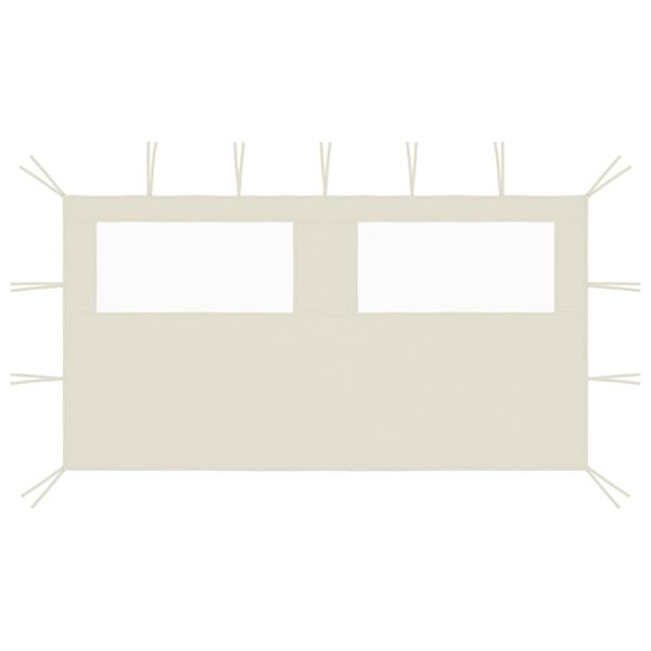 vidaXL Bočná stena altánku s oknami 4x2 m krémová