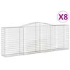 vidaXL Obl&uacute;kov&eacute; gabionov&eacute; ko&scaron;e 8 ks 400x50x140/160 cm pozink. železo