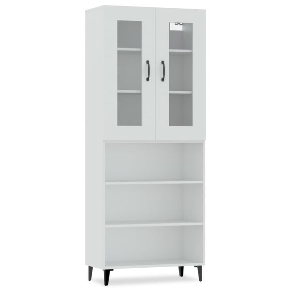 vidaXL Vysok&aacute; skrinka biela 69,5x34x180 cm spracovan&eacute; drevo