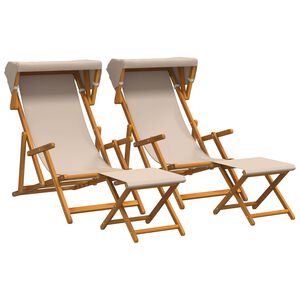 vidaXL Leh&aacute;tko 4 pcs 3 Poloha Mas&iacute;vne eukalyptov&eacute; drevo B&eacute;žov&aacute;
