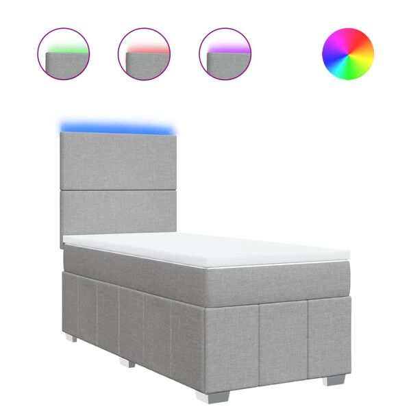 vidaXL Posteľn&yacute; r&aacute;m boxsping s matracom bledosiv&yacute; 90x200 cm l&aacute;tka