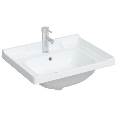 vidaXL Kúpeľňové umývadlo biele 61x48x23 cm obdĺžnikové keramické