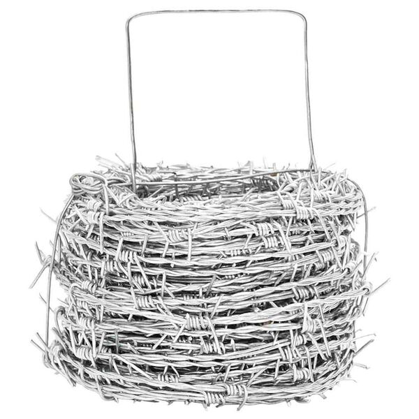 vidaXL Ostnat&yacute; dr&ocirc;t Strieborn&aacute; 100 m Pozinkovan&aacute; oceľ