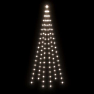 vidaXL Vianočný stromček na tyč 108 studených bielych LED 180 cm