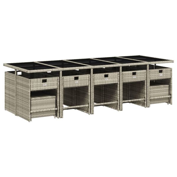 vidaXL 15-dielna z&aacute;hr.jed&aacute;len. s&uacute;prava s vank&uacute;&scaron;mi svetlosiv&aacute; polyratan