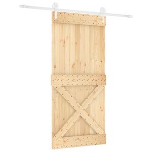 vidaXL Posuvn&eacute; dvere 95 x 210 cm Mas&iacute;vne borovicov&eacute; drevo (neupraven&eacute;)