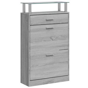 vidaXL Botn&iacute;k Siv&yacute; dub sonoma 63x24x104 cm spracovan&eacute; drevo