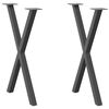 vidaXL Nohy k jed&aacute;lensk&eacute;mu stolu v tvare X, 2 ks, antracitov&eacute;, 57 x (72-73) cm, oceľ