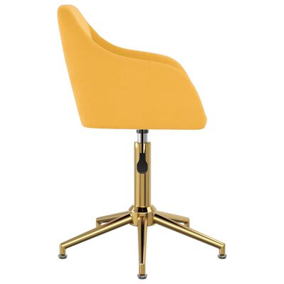 vidaXL Otočná kancelárska stolička žltá zamatová
