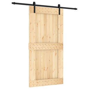 vidaXL Posuvn&eacute; dvere Pr&iacute;rodn&aacute; a čierna 100 x 210 cm