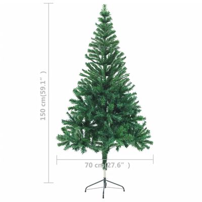 vidaXL Osvetlený umelý vianočný stromček+stojan 150 cm, 380 vetvičiek