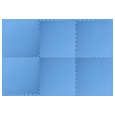 vidaXL Podložky puzzle 6 ks 2,16㎡ EVA pena modré