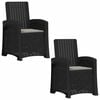 vidaXL Z&aacute;hradn&eacute; kreslo s funkciou skl&aacute;pania - vzhľad ratan 2 pcs