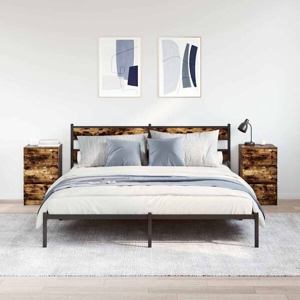 vidaXL Nočn&eacute; skrinky s 3 z&aacute;suvkami 2 ks dymov&yacute; dub 39x35x65 cm