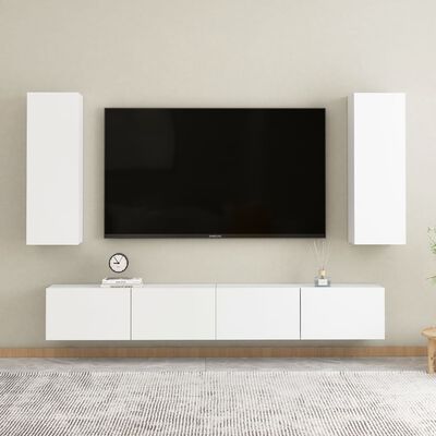 vidaXL TV skrinka, biela 30,5x30x90 cm, kompozitné drevo