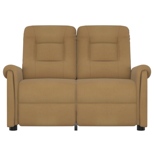 vidaXL 2-miestne sklápacie masážne kreslo, sivohnedé, mikrovlákno