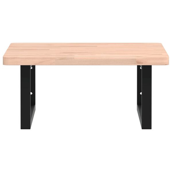 vidaXL Polica pod um&yacute;vadlo n&aacute;stenn&aacute; oceľ a bukov&yacute; mas&iacute;v