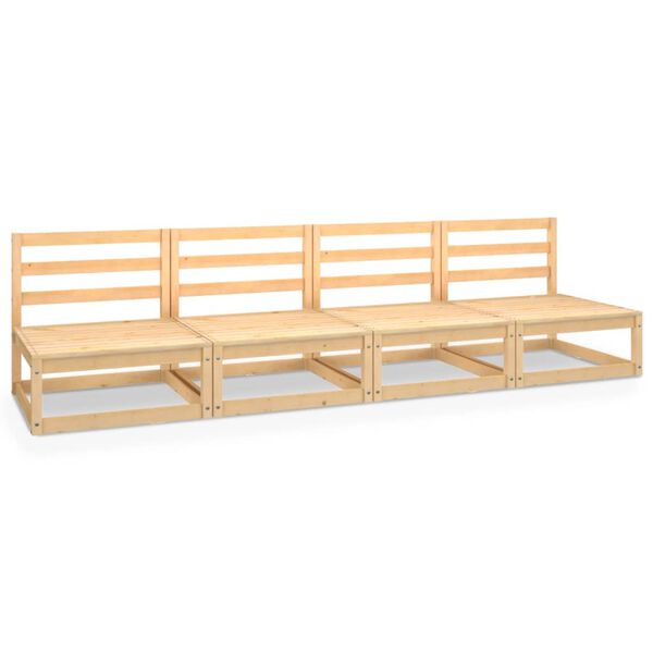 vidaXL 4-miestna záhradná pohovka, borovicový masív