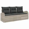 vidaXL S&uacute;prava z&aacute;hradn&yacute;ch pohoviek 3 pcs Svetlosiv&aacute; Poly ratan