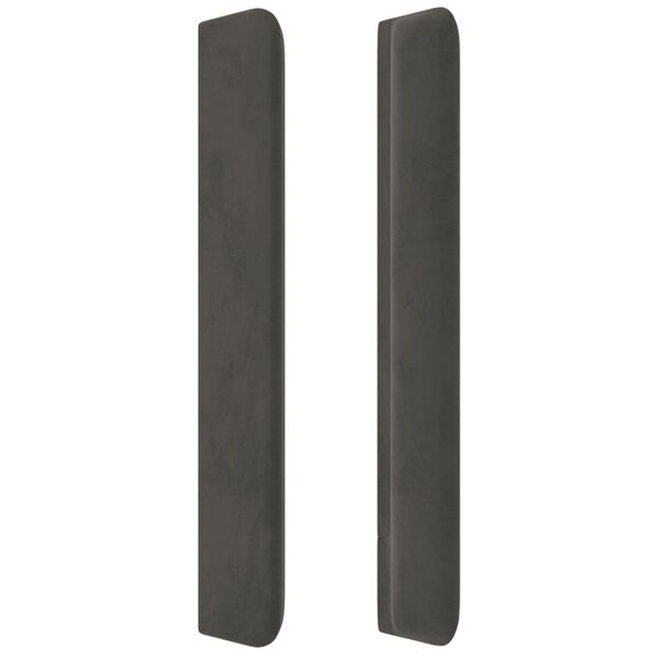 vidaXL Čelo postele so záhybmi tmavosivé 203x16x118/128 cm zamat