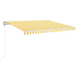 vidaXL Automaticky zaťahovacia mark&iacute;za 400x350 cm žlt&aacute; a biela
