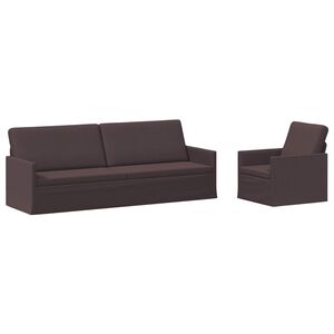 vidaXL Sada pohoviek 2 pcs Tmavohned&aacute; L&aacute;tka