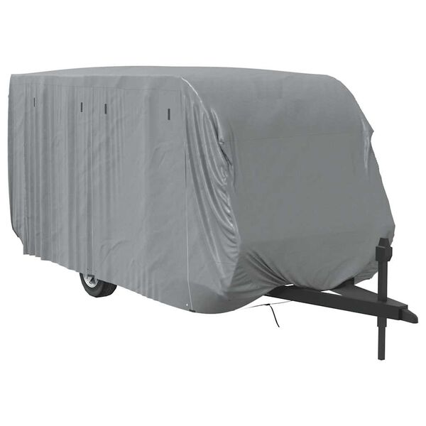 vidaXL Poťah na karavan siv&yacute; 610x250x220 cm netkan&aacute; text&iacute;lia