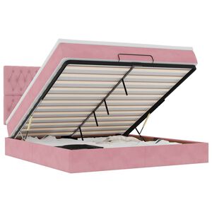 vidaXL Osmansk&yacute; r&aacute;m postele s matracom ružov&aacute; 180x200 cm zamat