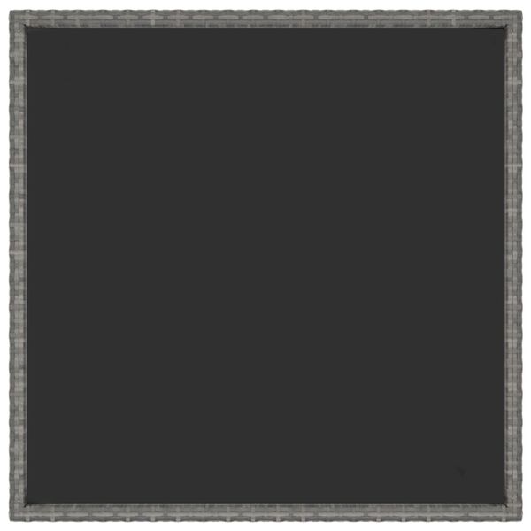 vidaXL Z&aacute;hradn&yacute; st&ocirc;l, siv&yacute; 90x90x75 cm, polyratan