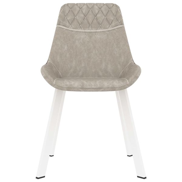 vidaXL Jed&aacute;lensk&eacute; stoličky 2 ks, svetlosiv&eacute;, umel&aacute; koža