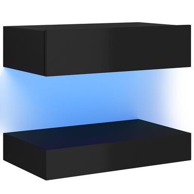 vidaXL TV skrinka s LED svetlami lesklá čierna 60x35 cm