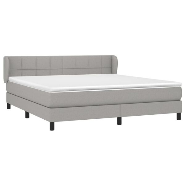 vidaXL Boxspring posteľ s matracom svetlosiv&aacute; 100x200 cm l&aacute;tka