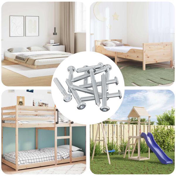 vidaXL Skrutka 12 pcs Strieborn&aacute; M6 x 50 mm Oceľ