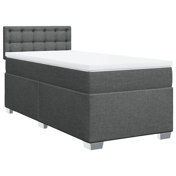 vidaXL Boxspring posteľ s matracom tmavosivá 90x200 cm látka