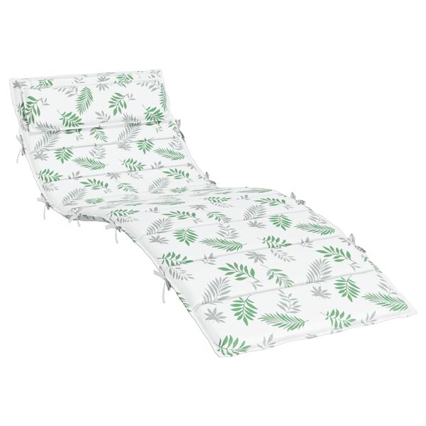 vidaXL Vank&uacute;&scaron; na slnečn&eacute; ležadlo Biela a zelen&aacute; 178 x 60 x 4 cm