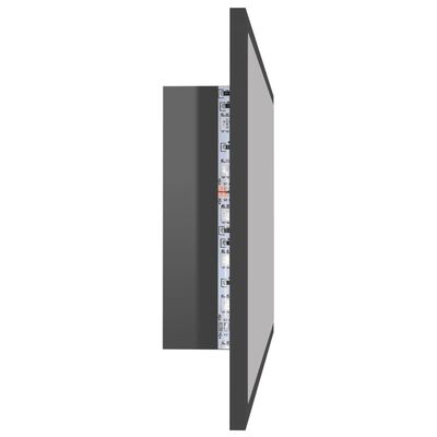 vidaXL LED kúpeľňové zrkadlo lesklé sivé 80x8,5x37 cm akryl