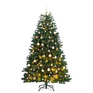 vidaXL Umel&yacute; v&yacute;klopn&yacute; vianočn&yacute; stromček 150 LED a sada g&uacute;ľ 150 cm