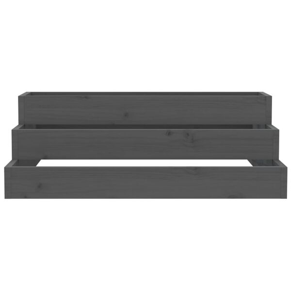 vidaXL Kvetináč sivý 80x80x27 cm borovicový masív