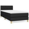 vidaXL Posteľn&yacute; r&aacute;m boxspring s matracom čierny 90x190 cm l&aacute;tka