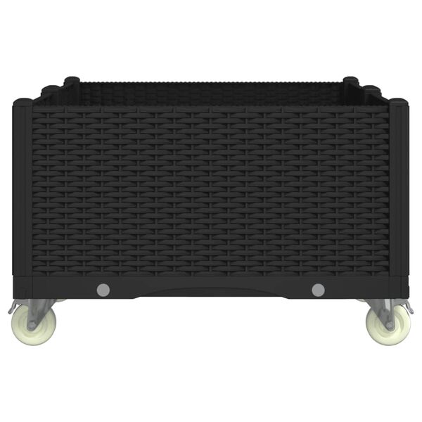 vidaXL Záhradný kvetináč s kolieskami čierny 100x80x54 cm PP