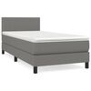 vidaXL Boxspring posteľ s matracom tmavosiv&aacute; 90x190 cm l&aacute;tka