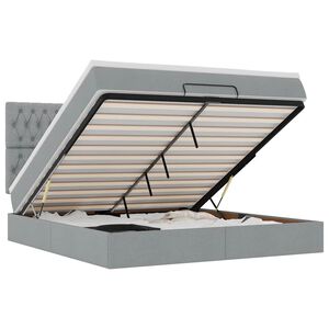 vidaXL Osmansk&aacute; posteľ s matracom svetlosiv&aacute; 160x200 cm l&aacute;tka