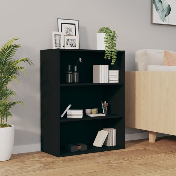 vidaXL Závesná nástenná skrinka čierna 69,5x32,5x90 cm