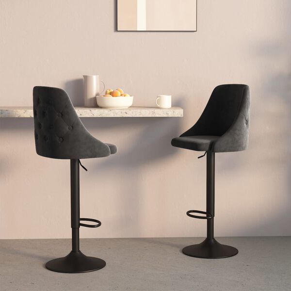 vidaXL Barov&eacute; stoličky 2 ks tmavosiv&eacute; zamatov&eacute;