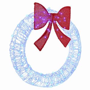 vidaXL Veniec s 80 LED-i Modr&aacute; 92 x 92 x 9,5 cm Akryl