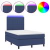 vidaXL Posteľ boxsping s matracom a LED modr&aacute; 120x200 cm l&aacute;tka