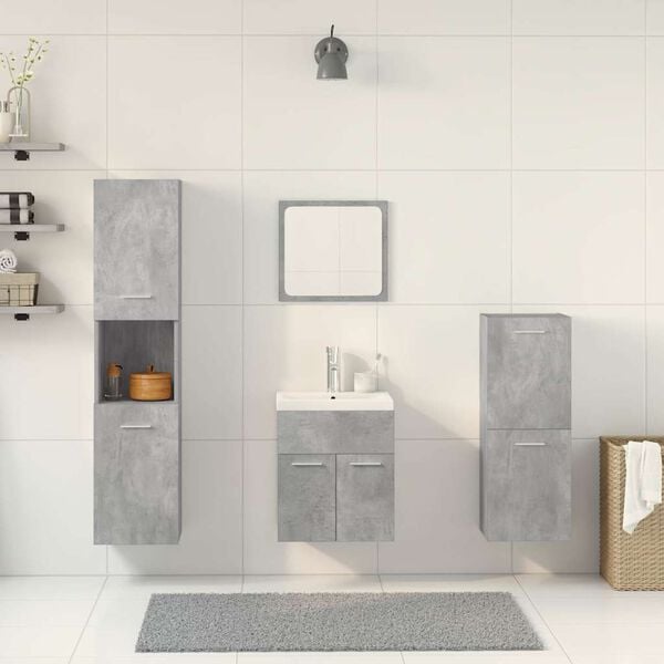 vidaXL 5-dielna sada k&uacute;peľňov&eacute;ho n&aacute;bytku bet&oacute;nov&aacute; kompozitn&eacute; drevo