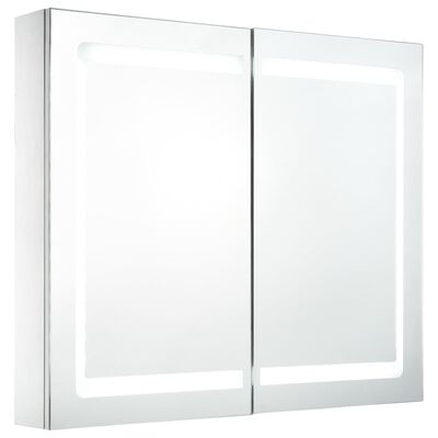 vidaXL LED kúpeľňová zrkadlová skrinka 80x12,2x68 cm